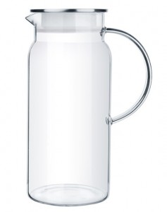 有柄玻璃水瓶 - 連不銹鋼蓋