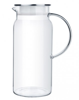 有柄玻璃水瓶 - 連不銹鋼蓋